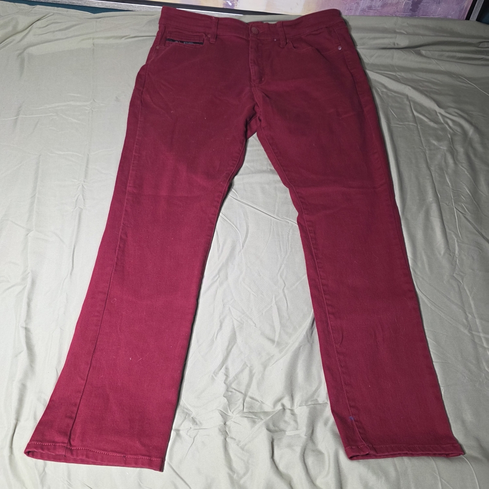 Ethanol Burgundy Straight-Leg Pants